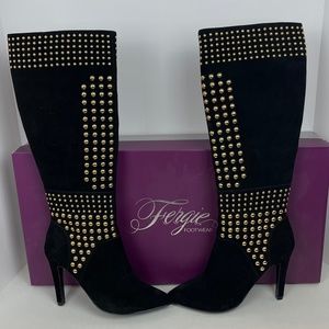 Tall Suede Studded Boots